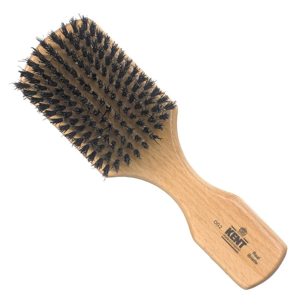 Kent Beechwood Pure Black Bristle Rectangular Club Brush