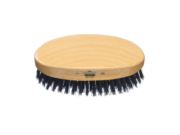 Kent Beechwood Pure Black Bristle Oval Brush