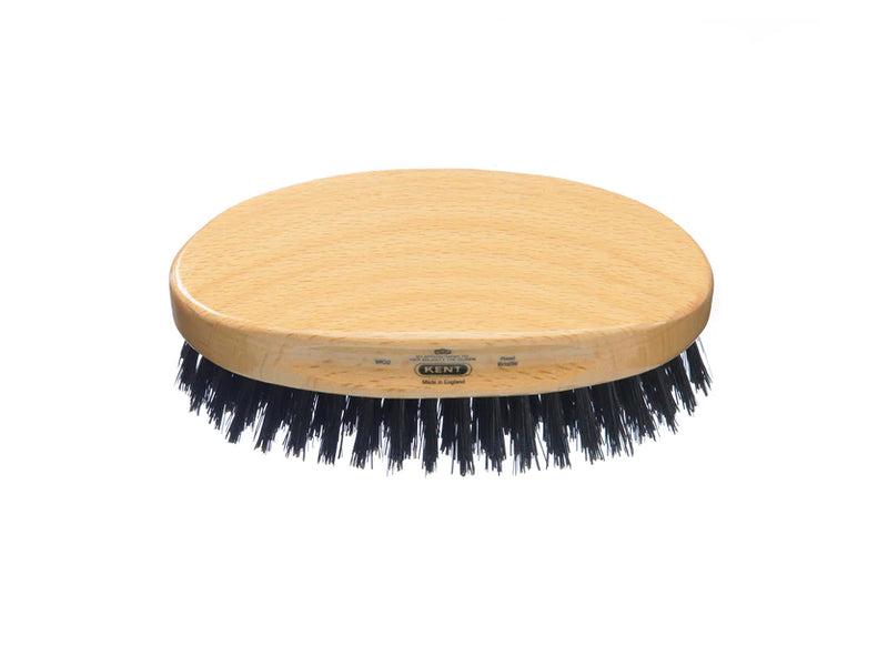 Kent Beechwood Pure Black Bristle Oval Brush
